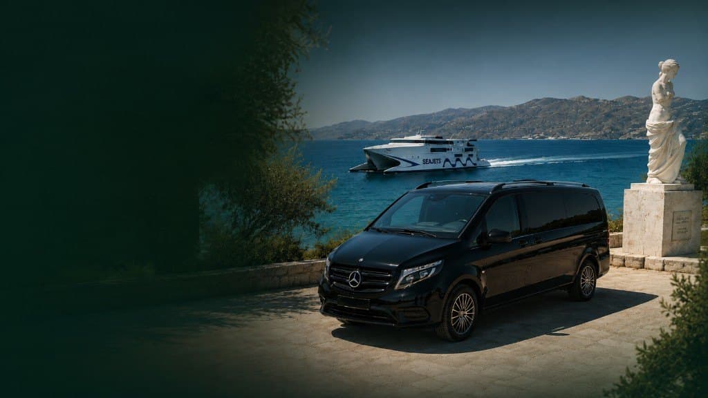 Elysium transfer vehicle beside the Milos coastline
