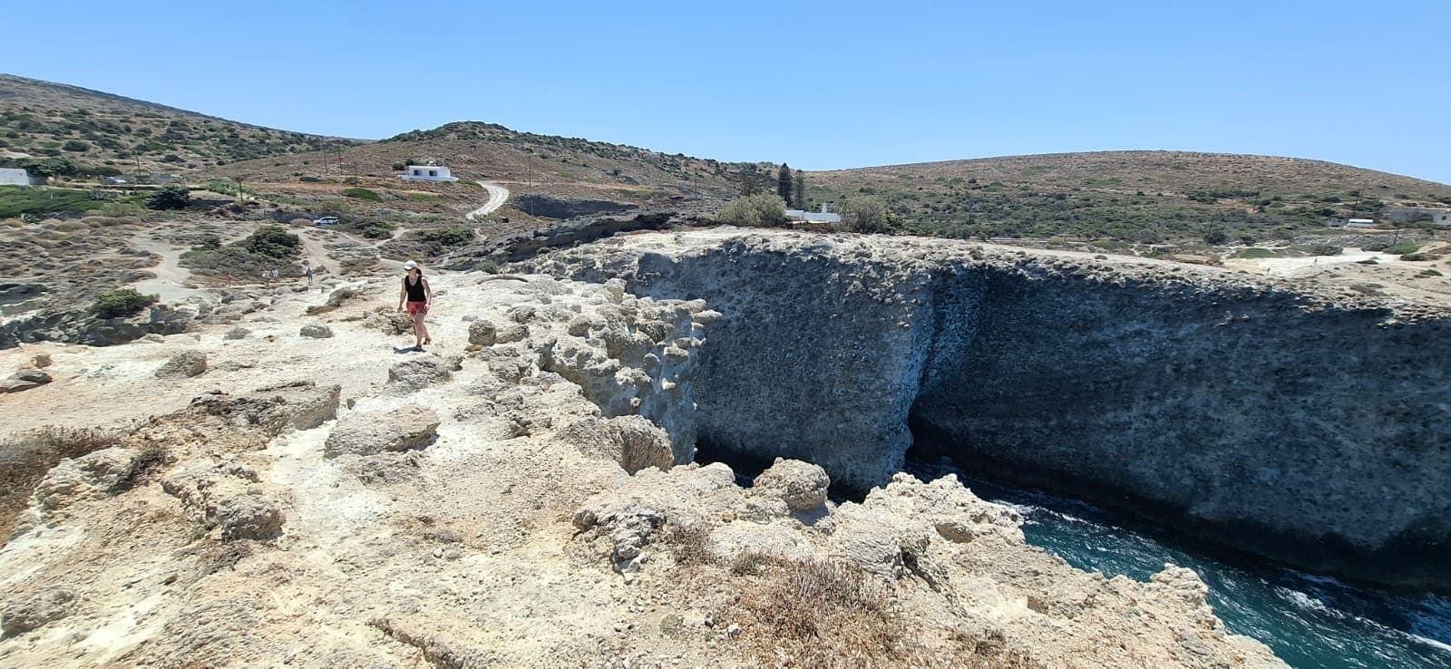 Clifftop path above the sea caves of Papafragas near Pollonia, Milos